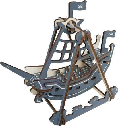 Woodcraft drevené 3D puzzle pirátska hojdačka