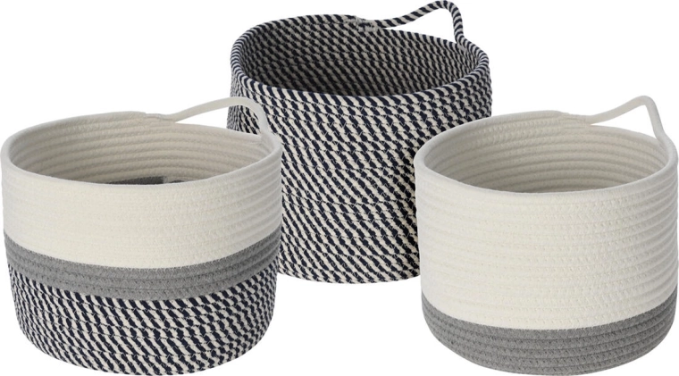 Okrúhly bavlnený košík 23 cm – mix farieb a dekorov