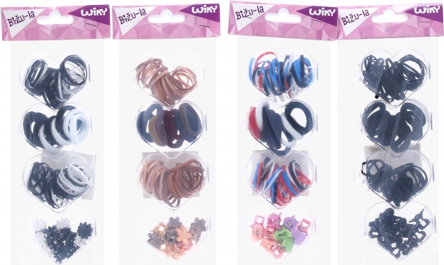 Vlasové doplnky – veľký mix gumičiek a klipov