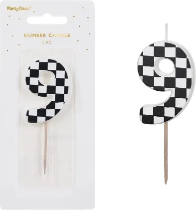 Narodeninová sviečka číslica 9 (5,5 cm) mix - 1 kus