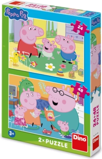 Prasiatko PEPPA detské puzzle 24 a 48 dielikov