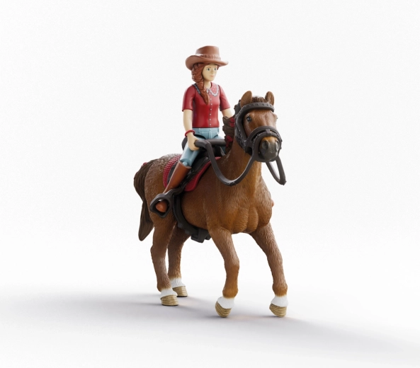 Schleich Horse Club Hannah a kôň Cayenne – pohyblivá figúrka jazdkyne a valacha