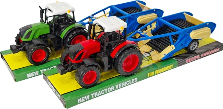 Traktor s pripojiteľným strojom na zber zemiakov