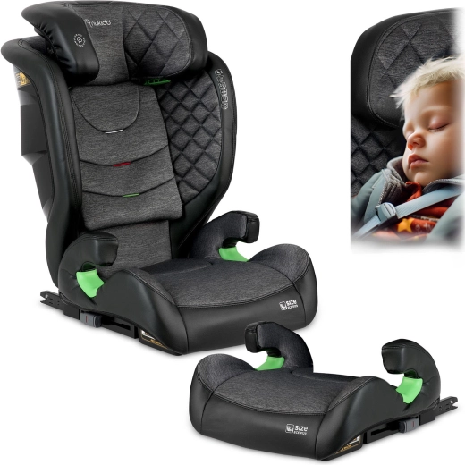 Detská autosedačka Nukido Louis 100–150 cm ISOFIX, čierno-sivá