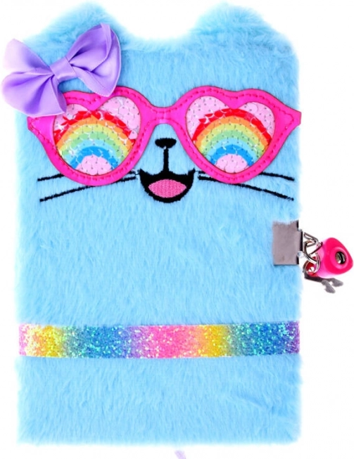 Plyšový diár so zámkom Niebieski Kotek