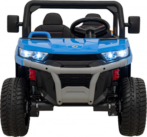 Detské elektrické auto pick‑up 4x4 s kiperom, kufrom, diaľkovým ovládaním a LED – modré