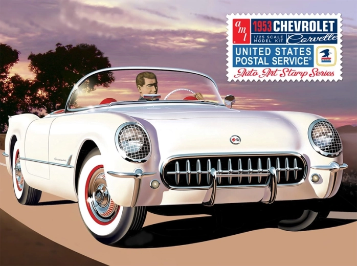 Plastikový model auta 1953 Chevy Corvette 1:25 (USPS Stamp Series)