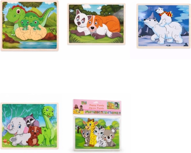 Drevené puzzle zvieratká 22,5 × 14,5 cm