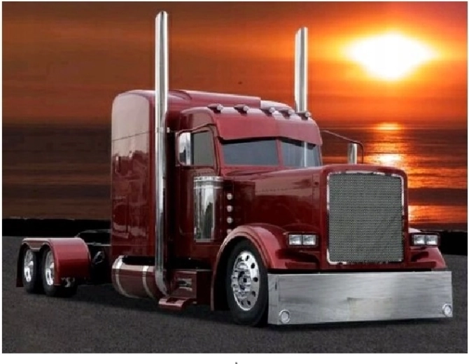 Diamantové maľovanie – nákladné vozidlo pri západe slnka 30 × 40 cm