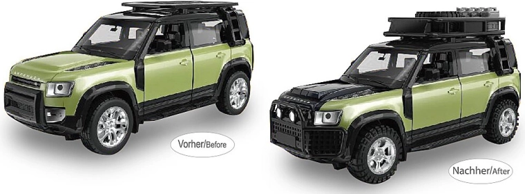 JAMARA Land Rover Defender 110 kovový model 1:43 zelený