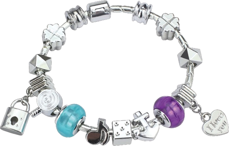 Dievčenský náramok s vymeniteľnými príveskami