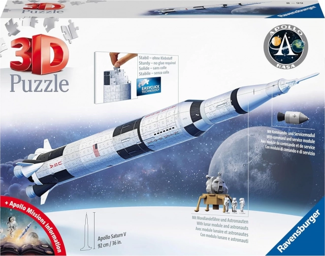 3D Puzzle Raketoplán Apollo Saturn V