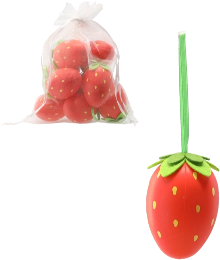 Sada 9 veľkonočných závesných vajíčok s motívom jahôd