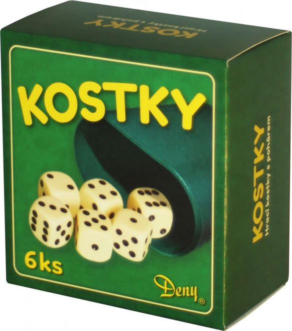 Hracie kocky biele 6 ks s pohárikom v krabičke