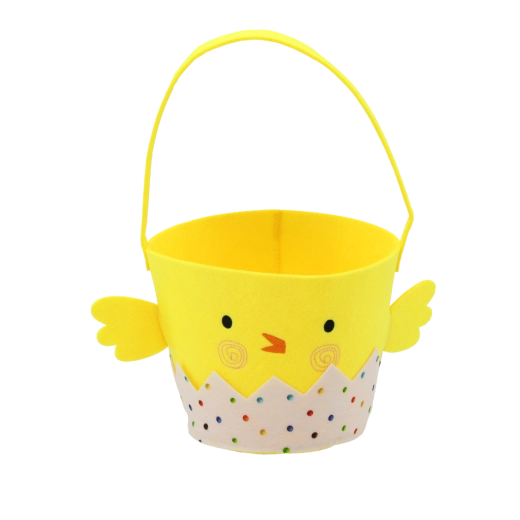 Plstený veľkonočný košík s kuriatkom