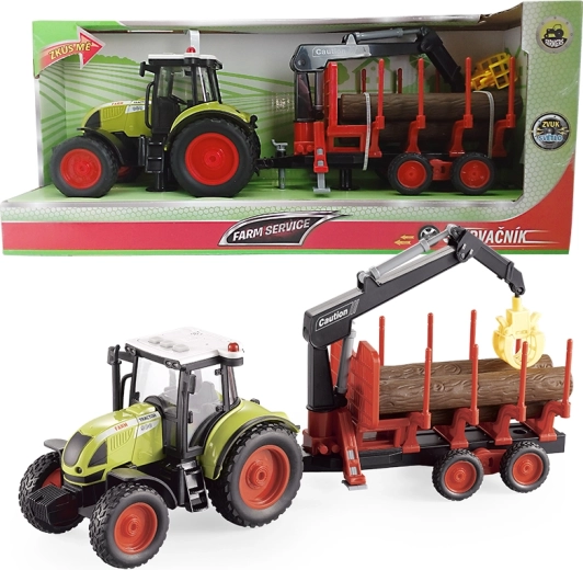 Farm Service traktor s prívesom na prepravu dreva 1:16
