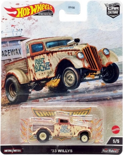 Hot Wheels Premium 1933 Willys Rust Bucket – kovový zberateľský model