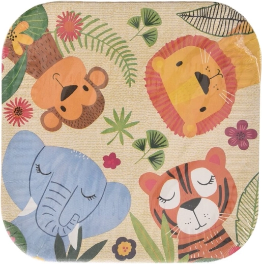 Papierové party taniere Jungle 23 × 23 cm, 10 ks