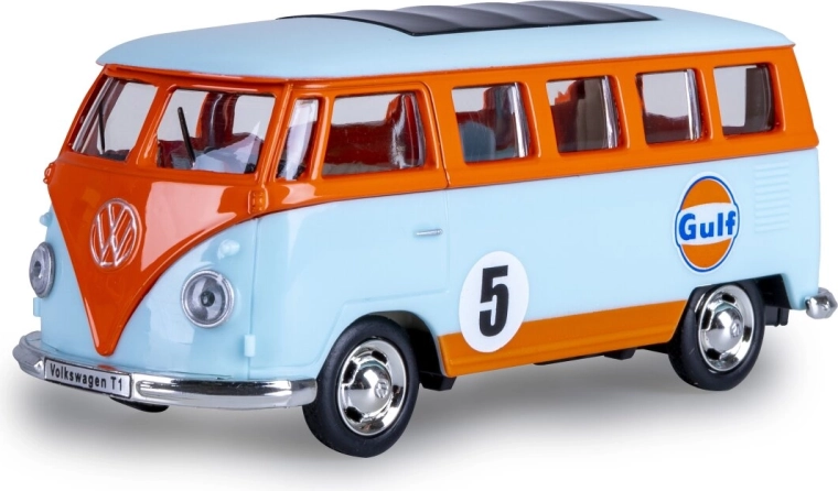 Kovový model Volkswagen T1 svetlomodrý 1:38