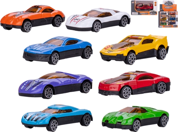 Kovové pretekárske autíčko 7 cm s voľnobehom