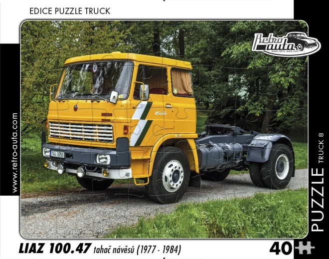 Puzzle RETRO-AUTA – LIAZ 100.47 ťahač návesov, 40 dielikov