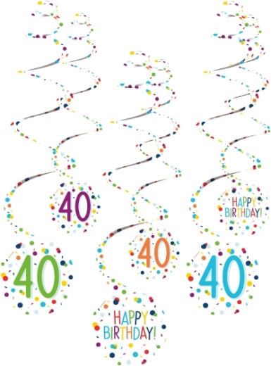 Confetti Birthday dekoratívne špirály 40–61 cm - 1 kus