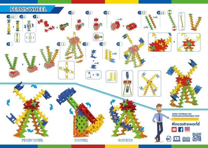 3 modely v 1 sade: ruské kolo, galeona, ranger