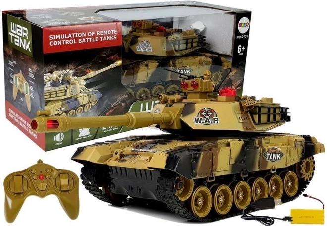 Veľký RC tank 2,4 GHz so svetlami a zvukmi, žltý