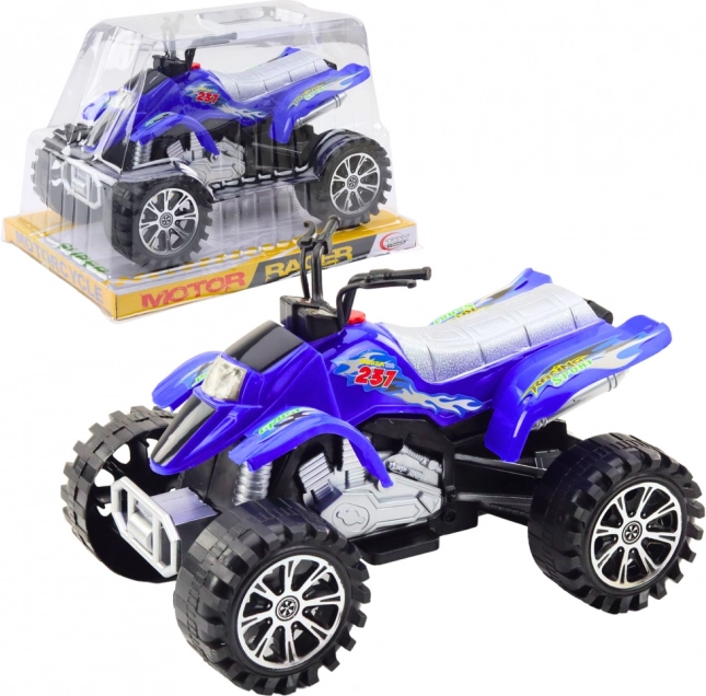 Terénny detský quad s naťahovacím pohonom, modrý