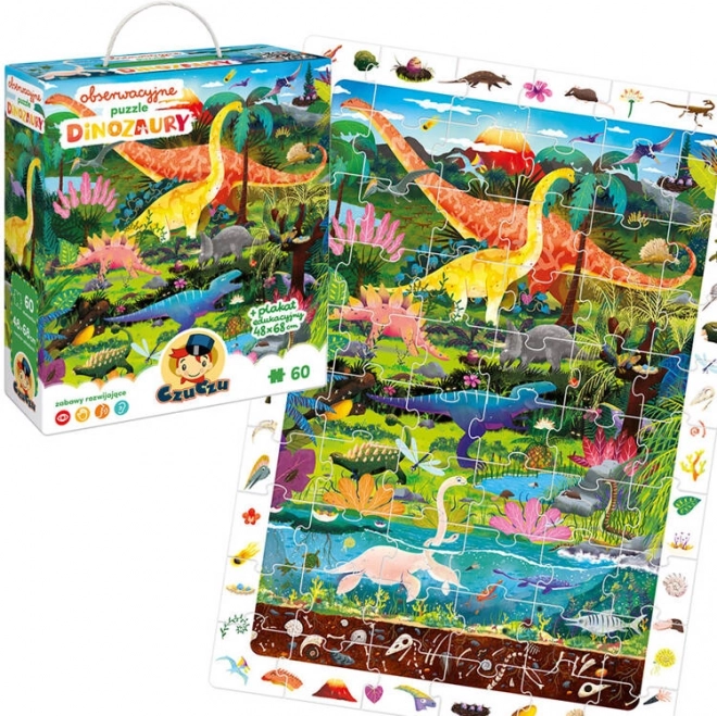 CzuCzu Objavovacie puzzle Dinosaury 60 dielikov vzdelávací plagát