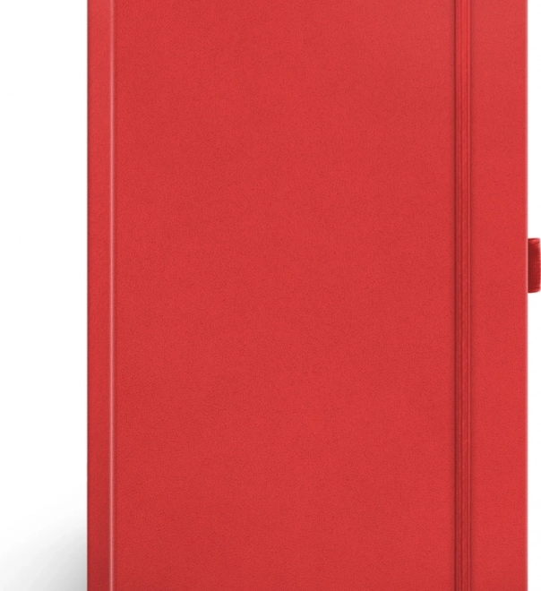 Linajkovaný zápisník NOTIQUE červený 13 × 21 cm s gumičkou a pútkom na pero