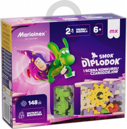 Kreatívna stavebnica Mini Waffle - Diplodok a scéna 148 dielikov
