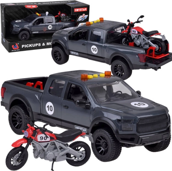 Detský pickup s motocyklom a svetelnými efektmi