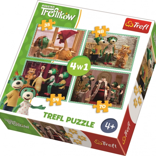 Puzzle Treflíci 4v1 s rôznou náročnosťou