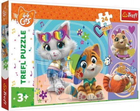 Maxi puzzle 24 dielikov Šťastné mačky 44 CATS 60 × 40 cm