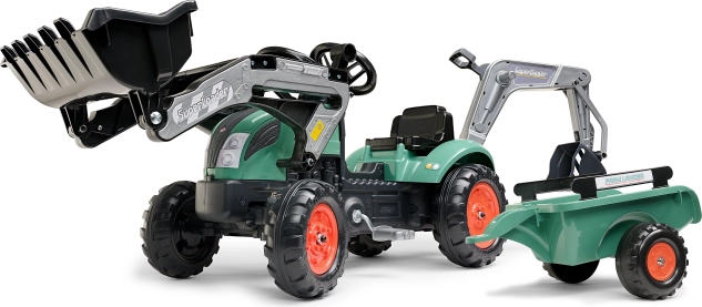 Traktor s nakladačom a prívesom FALK pre deti 2-5 rokov