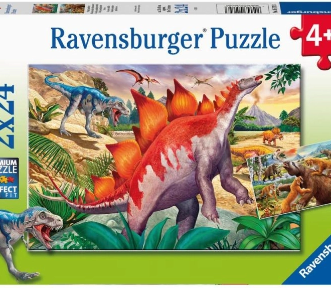 Ravensburger svet dinosaurov puzzle 2×24 dielikov