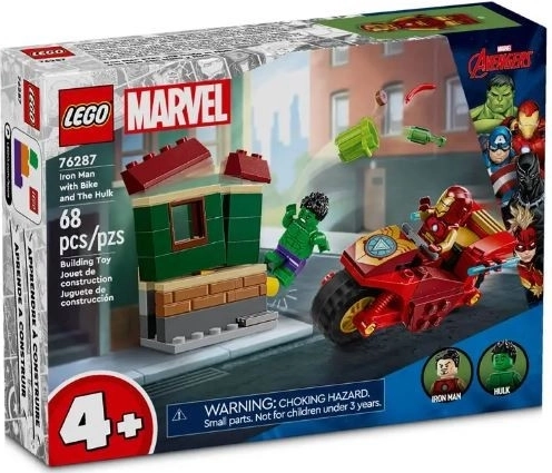 LEGO MARVEL iron man na motorke a hulk 4+