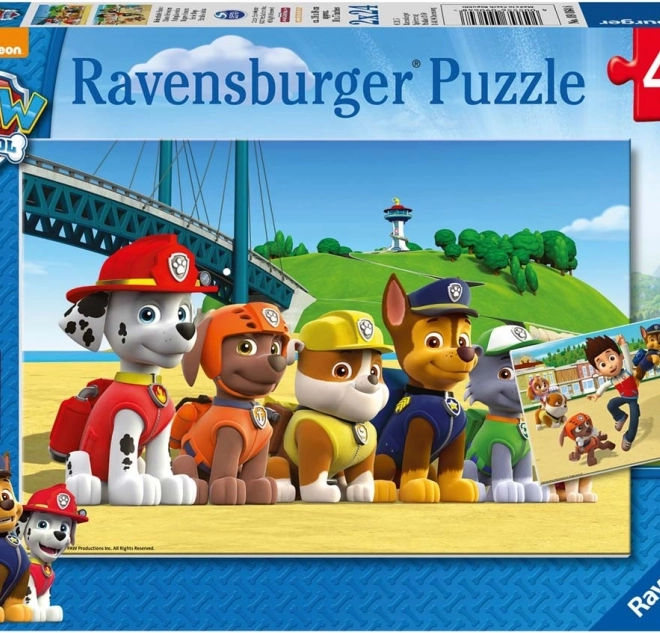 ravensburger puzzle paw patrol tím 2x24 dielikov