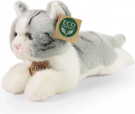 plyšová mačka šedá ležiaca 20 cm ECO-FRIENDLY