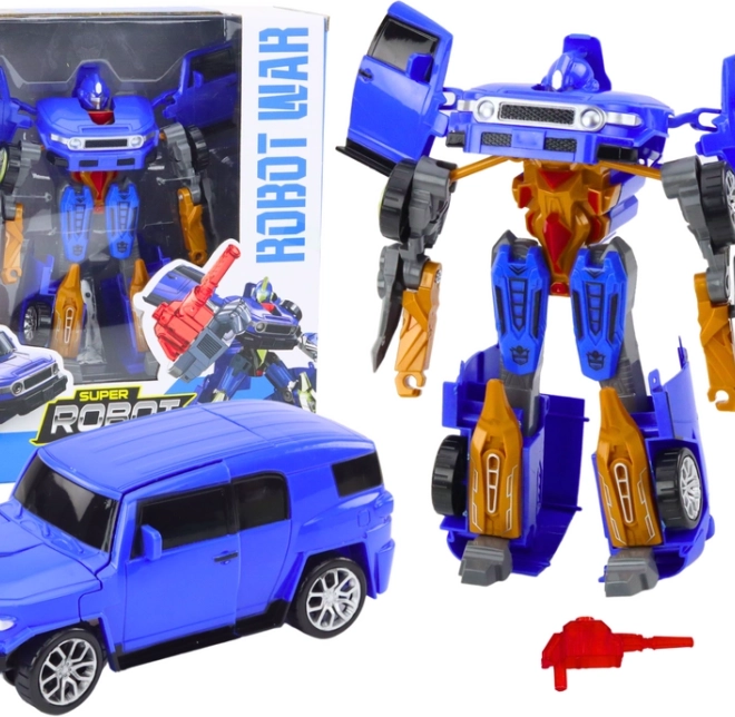 transformujúci robot 2v1 s autom, modrý
