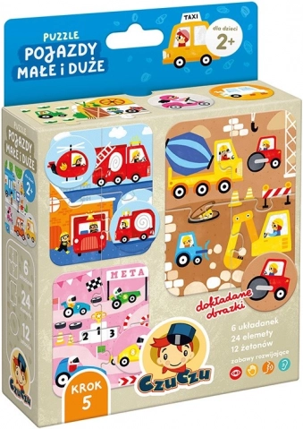 Puzzle vozidlá malé aj veľké – hra a puzzle v jednom