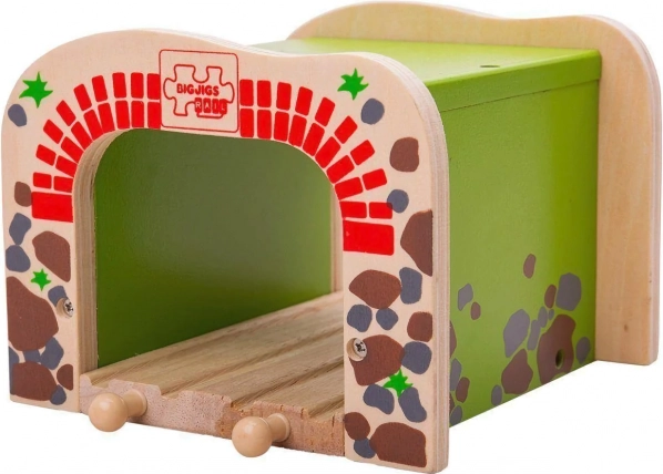 Drevený dvojitý tunel pre vláčiky BIGJIGS RAIL