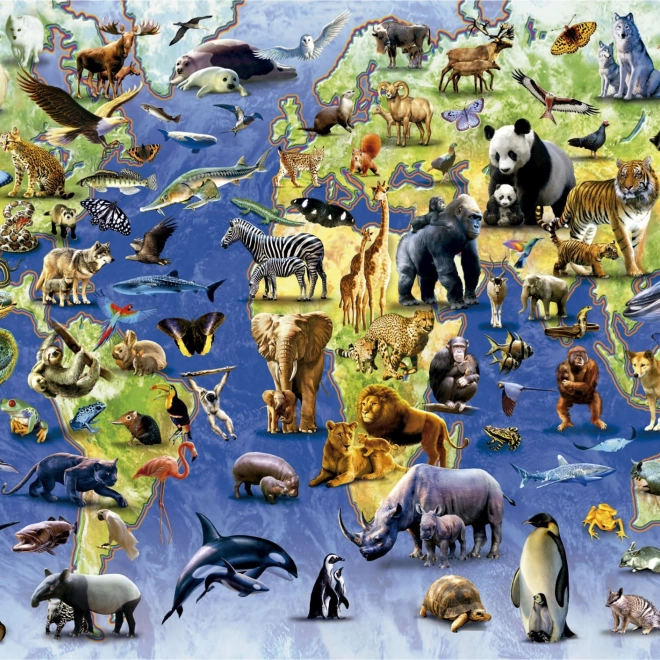 Puzzle EDUCA 100 ohrozených druhov – 500 dielikov