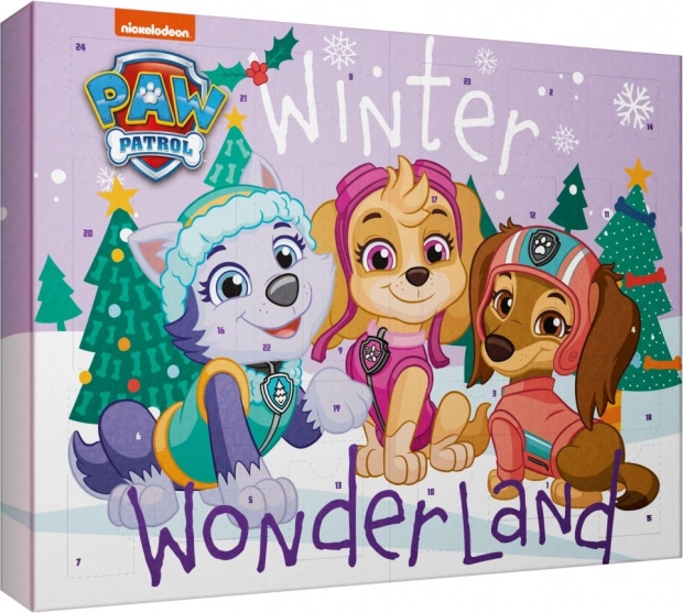Adventný kalendár Tlapková patrola Winter Wonderland – kozmetika pre dievčatá
