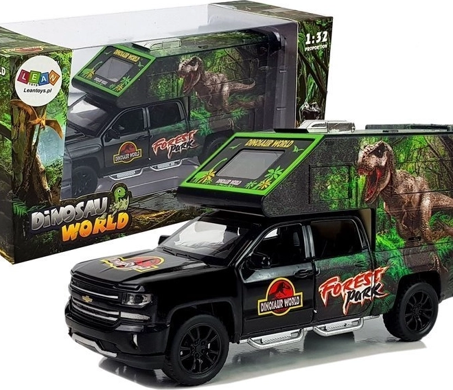 Čierny obytný voz s dinosaurami 1:32