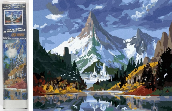 Diamantové maľovanie Ľadový zámok v horách 30 × 40 cm