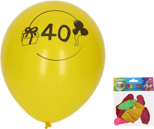 Balóny 30 cm s číslom 40 – sada 5 ks