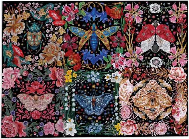 Puzzle Chrobáky medzi kvetinami 1000 dielikov
