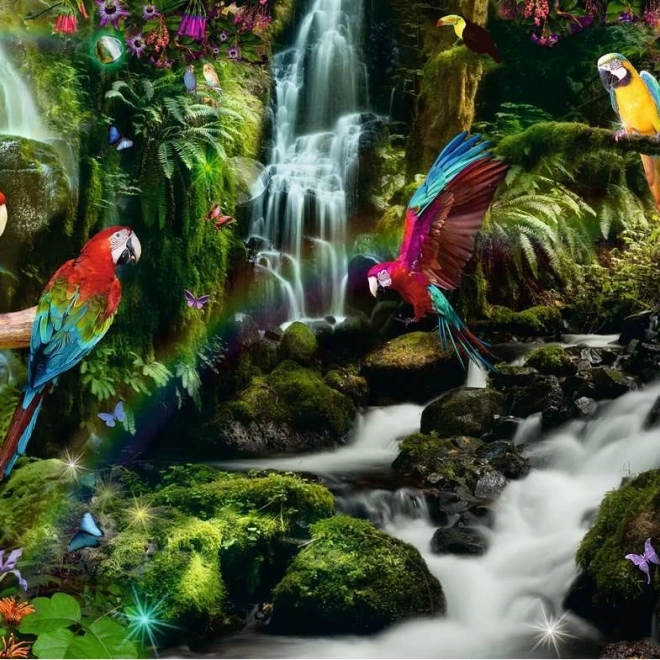 Ravensburger puzzle Farebné papagáje v džungli 2000 dielikov